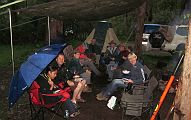 19-A wet night, but the convoy enjoys an evening under Smurf's tarp!